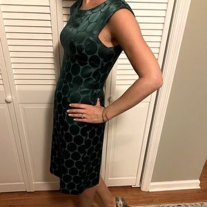 Banana Republic Teal Polkadot Knee-Length Dress